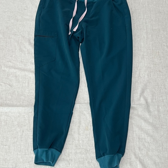 FIGS Women Hight Waisted Zamora Jogger Scrub Pants TEAL Size Large PO#1596* - Picture 5 of 5